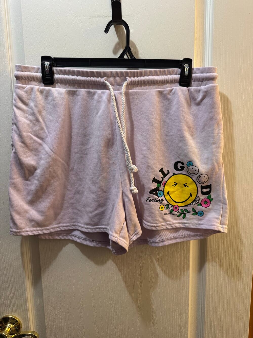 Smiley World Feeling All Good Lounge Shorts XXL Drawstring Sweat Shorts Graphic